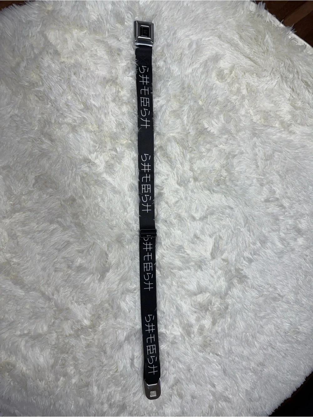 Buckle-Down Black Seatbelt Belt with Silver Honda Buckle